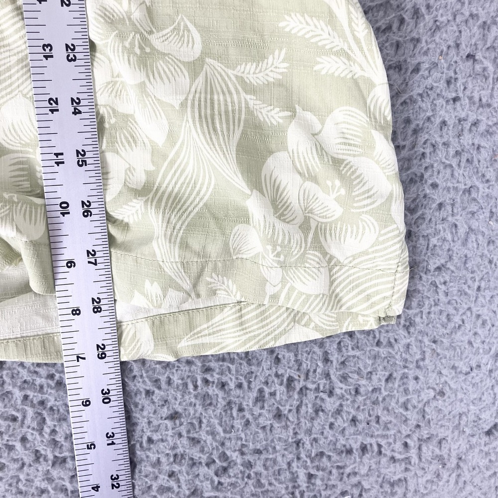 Tommy Bahama Shirt Mens Large Green Silk Hawaiian Floral Short Sleeve Camp - Picture 4 of 5